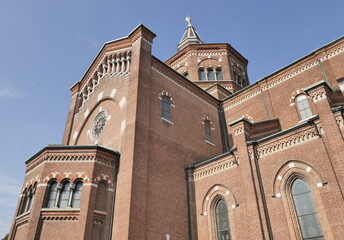 Facade Church of Saints Apostoli e Martiri Pietro e Paolo built completed in 1926 in Lissone,...