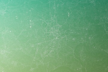 Map of the streets of Essen (Germany) made with white lines on yellowish green gradient background. Top view. 3d render, illustration