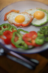 fried egg in paprika for breakfast