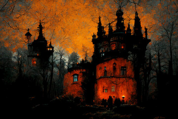 Creepy haunted house