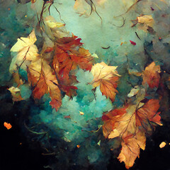 Autumn seasonal leaves falling