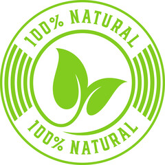 100 percent natural label sticker badge Vector, 100% organic vector, 100% natural stamp vector, png file