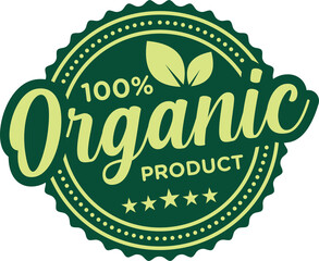 100 percent organic label sticker badge Vector png