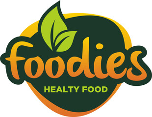 Foodies typography logo template png