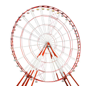 Beautiful large Ferris wheel isolated on white
