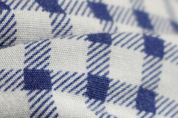 blue and white knitted fabric