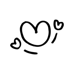 Vector black hand drawn heart icon.