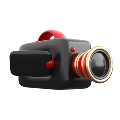 3d movie camera. Cinema, film and television concept. High quality isolated 3d render