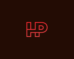 Simple outline letter HP or PH logo design template. Suitable for any brand logo and etc.