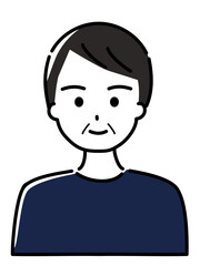 微笑む中年男性（上半身）