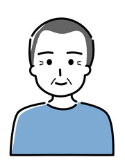 微笑む高齢男性（上半身）