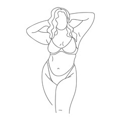 Plus size curvy Women in bikini.