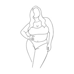 Plus size curvy Women in bikini.