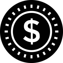 Dollar Coin Vector Icon
