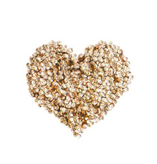 Golden sequin heart in png