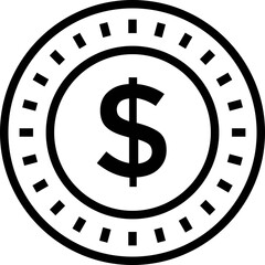 Dollar Coin Vector Icon