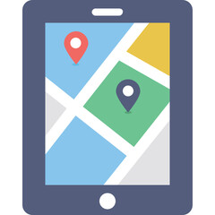 Mobile Map Vector Icon