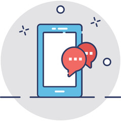 Mobile chat Vector Icon