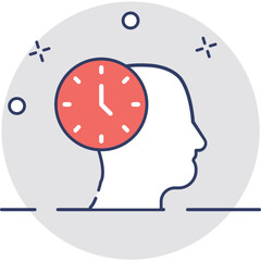 Clock Mind Vector Icon