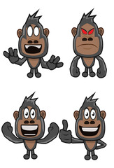 Gorilla cartoon set