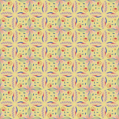 Leaves Seamless Pattern Background Garden Nature Plant Art Traditional Ornament 