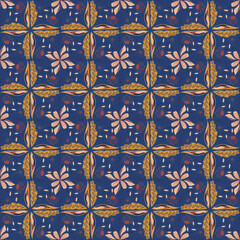 Leaves Seamless Pattern Background Garden Nature Plant Art Traditional Ornament 