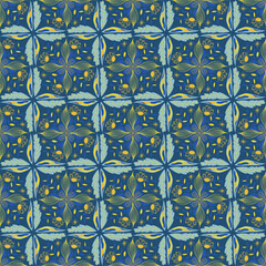 Leaves Seamless Pattern Background Garden Nature Plant Art Traditional Ornament 