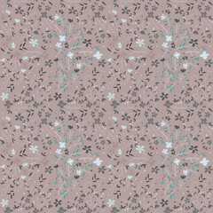 Retro flower mosaic seamless pattern. Vintage floral ornament. Abstract botanical backdrop.