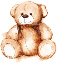 Cartoon lovely Teddy Bear toy Saint Valentine's day isolated art