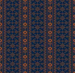 Vector ethnic embroidery geometric stripes seamless pattern vintage Scandinavian color background. Surface pattern design. Use for fabric, textile, interior decoration elements, upholstery, wrapping.