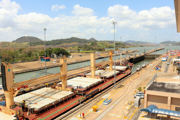 Fototapeta premium Locks of the Panama Canal Miraflores locks