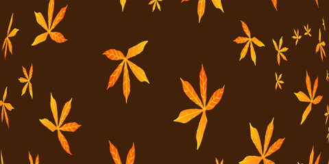 Abstract pattern background with orange leaves