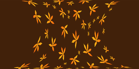 Abstract pattern background with orange leaves