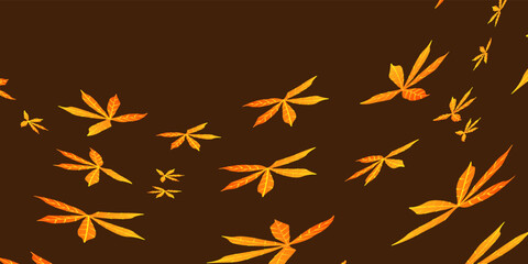 Abstract pattern background with orange leaves