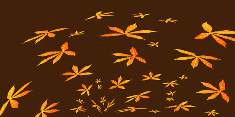 Abstract pattern background with orange leaves