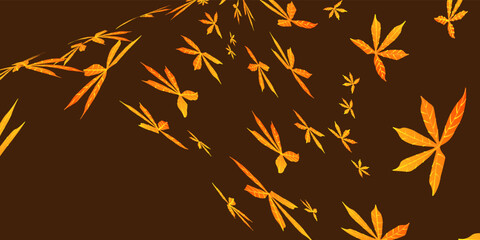 Abstract pattern background with orange leaves