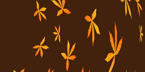 Abstract pattern background with orange leaves