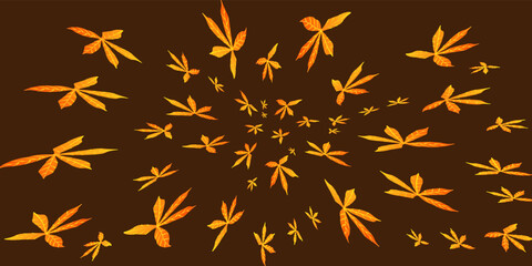 Abstract pattern background with orange leaves