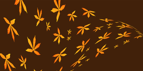 Abstract pattern background with orange leaves