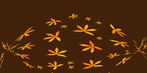 Abstract pattern background with orange leaves