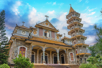 Bien Duc Thien An Catholic Monastery, an ancient monastery on the hill in Hue city, Vietnam.