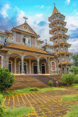 Bien Duc Thien An Catholic Monastery, an ancient monastery on the hill in Hue city, Vietnam.