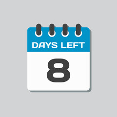 Countdown daily page calendar icon - 8 days left