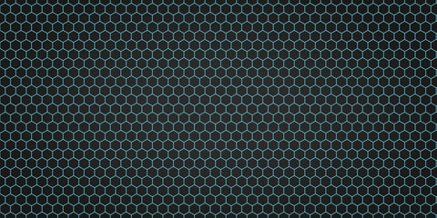 Blue hexagon and black background