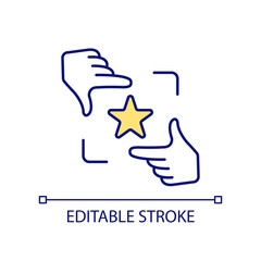 Focusing on important content RGB color icon. Selected information and data. Prioritized content. Isolated vector illustration. Simple filled line drawing. Editable stroke. Arial font used