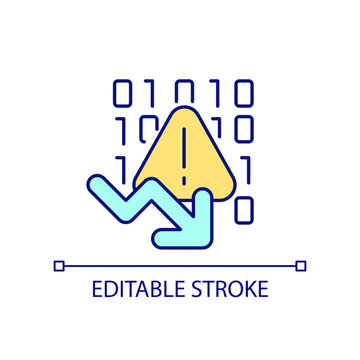 Code errors RGB color icon. Software development and engineering. Debugging. Programming. Isolated vector illustration. Simple filled line drawing. Editable stroke. Arial font used