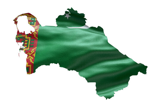 recommend clip art: Turkmenistan map outline icon. PNG alpha channel. Country with national flag