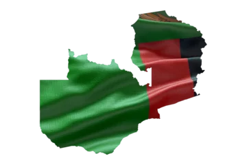 Foto op Aluminium Zambia map outline icon. PNG alpha channel. Country with national flag © Postmodern Studio