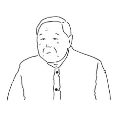 Drawing of an uncle, minimalist lines style.