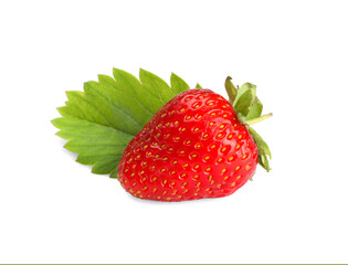 Fresh ripe red strawberry isolated on white